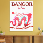 Bangor Wales Dragon poster Canvas Afdruk (Insitu (Woonkamer))