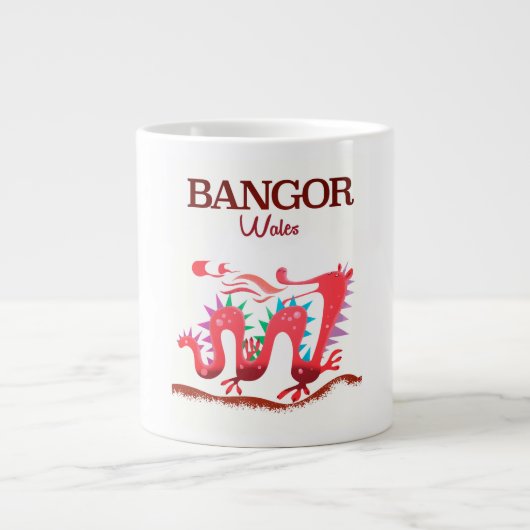 Bangor Wales Dragon poster Grote Koffiekop (Voorkant)