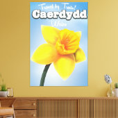 Bangor, Wales reisposter Daffodil Canvas Afdruk (Insitu (Woonkamer))