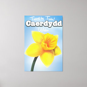 Bangor, Wales vintage Daffodil-reisposter Canvas Afdruk