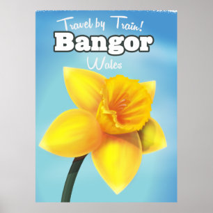 Bangor, Wales vintage Daffodil-reisposter Poster