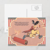 Bangschuw kind vuurwerk briefkaart (Voorkant / Achterkant)