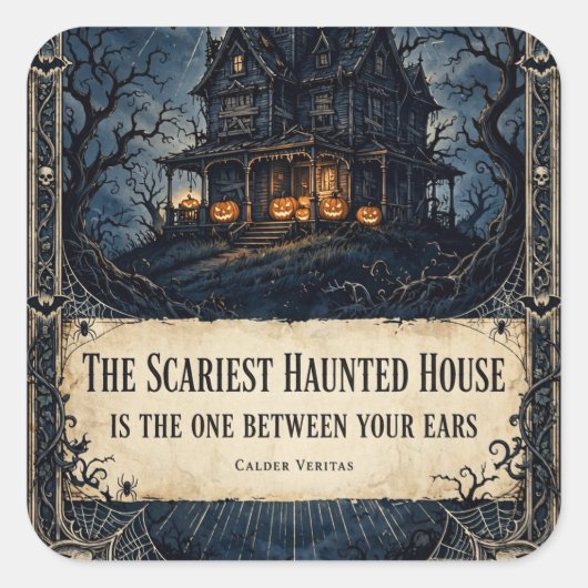 Bangste spookhuis — Halloween sticker (Voorkant)