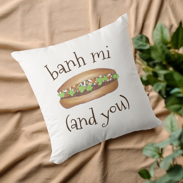 Banh Mi (en U) Vietnamees voedselbroodje Kussen (Banh Mi Pillow)