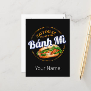 Banh Mi Street Food Baguette Vintage Vietnam Retro Feestdagenkaart