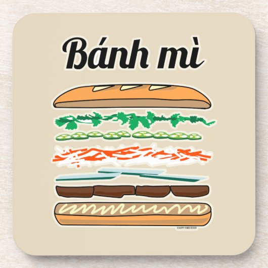 Banh Mi Vietnamese baguette van het Bier Onderzetter (Voorkant)