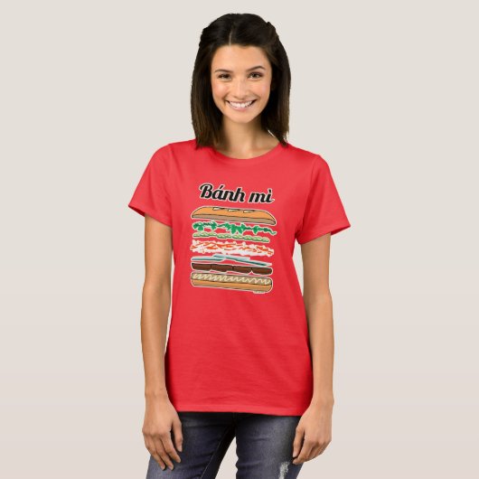 Banh Mi Vietnamese baguette van het T-shirt (Voorkant volledig)