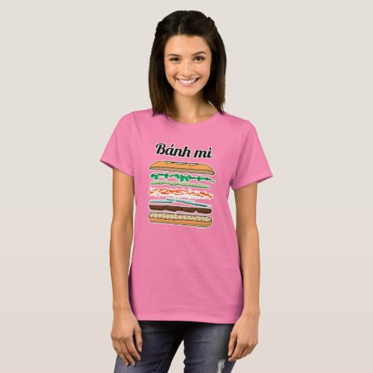 Banh Mi Vietnamese baguette van het T-shirt (Voorkant volledig)