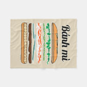 Banh Mi Vietwich, Frans brood Fleece Deken (Voorkant (Horizontaal))