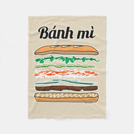 Banh Mi Vietwich, Frans brood Fleece Deken (Voorkant)