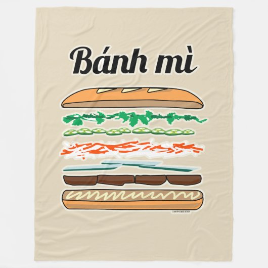 Banh Mi Vietwich, Frans brood Fleece Deken (Voorkant)