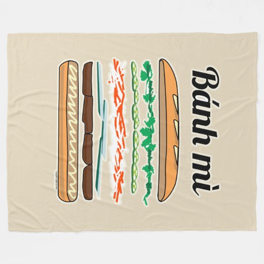 Banh Mi Vietwich, Frans brood Fleece Deken (Voorkant (Horizontaal))
