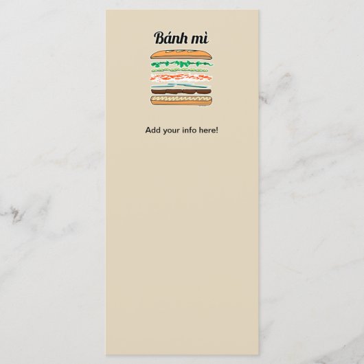 Banh Mi Vietwich, Frans brood Menu (Voorkant)