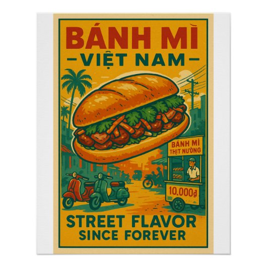 Banh mijn Vietnamese straatvoedsel Perfect Poster (Voorkant)