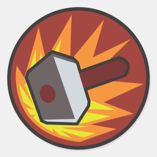 Banhammer Ronde Sticker (Voorkant)