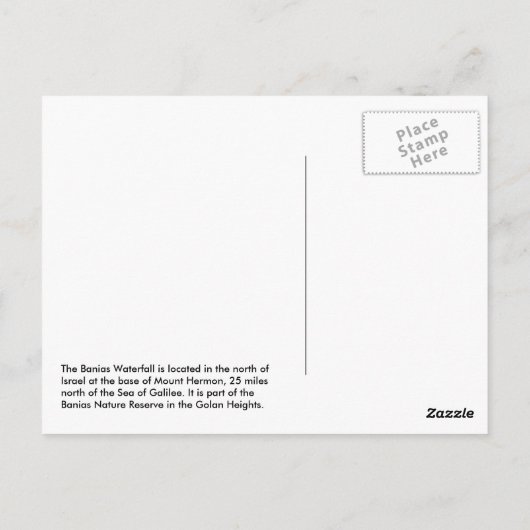 Banias Waterfall en Psalm 104:13 Briefkaart (Achterkant)