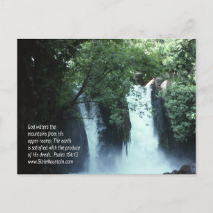 Banias Waterfall en Psalm 104:13 Briefkaart