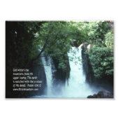 Banias Waterfall en Psalm 104:13 Foto Afdruk (Voorkant)