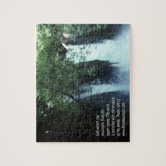 Banias Waterfall en Psalm 104:13 Legpuzzel (Verticaal)