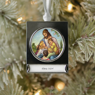Banier Ornament Jesus Verzilverd Banner Ornament