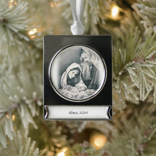 Banier Ornament Jesus Verzilverd Banner Ornament (Boom)