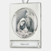 Banier Ornament Jesus Verzilverd Banner Ornament (Links)