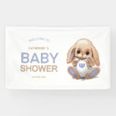 Banier voor baby shower met schattig pluche konijn spandoek (Horizontaal)
