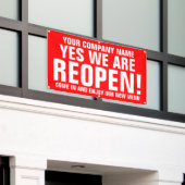Banier voor heropenen van zakelijke call-to-action spandoek (Buitenkant Gebouw)