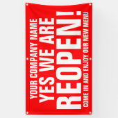 Banier voor heropenen van zakelijke call-to-action spandoek (Verticaal)