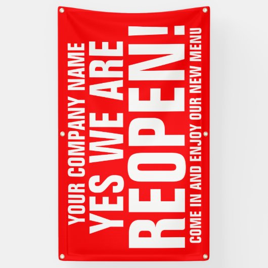 Banier voor heropenen van zakelijke call-to-action spandoek (Verticaal)