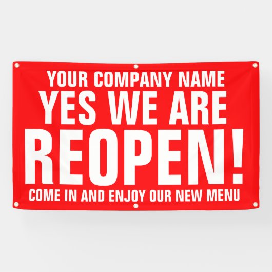 Banier voor heropenen van zakelijke call-to-action spandoek (Horizontaal)