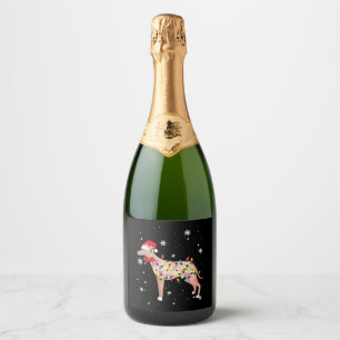 Banjara Hound Vanjari Hond Kerstlicht Xmas Moeder Sparkling Wijnetiket