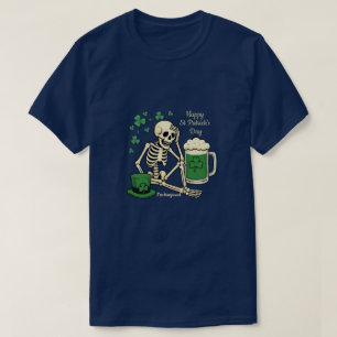 Banjaxed Skelet Bier St. Patrick's Dag T-Shirt