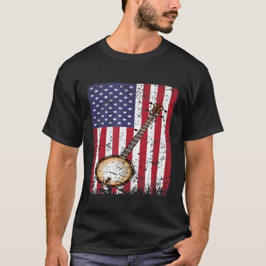 Banjo American Flag T-shirt (Voorkant)
