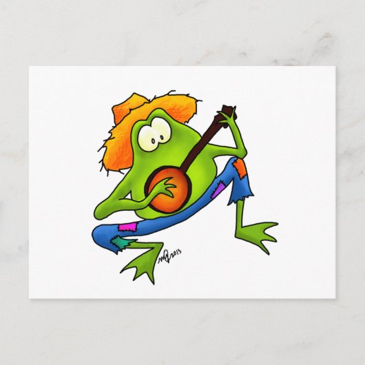Banjo Bluegrass Frog Briefkaart (Voorkant)