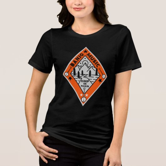 Banjo Bluegrass Muziek Tri-Blend Shirt (Voorkant)