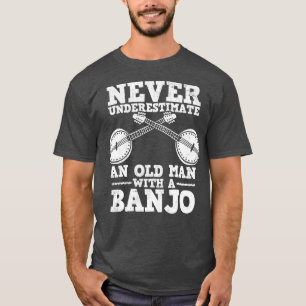 Banjo Bluegrass Oude Man Banjo Speler T-shirt