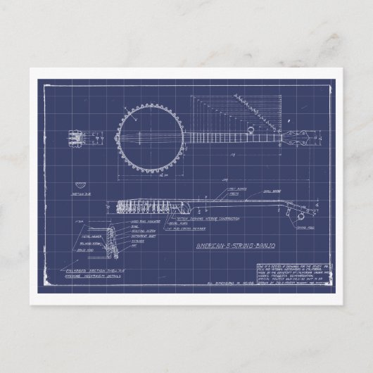  Banjo Blueprints Briefkaart (Voorkant)