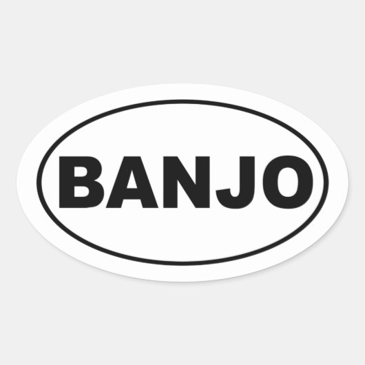 Banjo Bumpersticker Ovale Sticker (Voorkant)