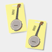 Banjo cartoon illustratie badge (Voor- en achterkant)