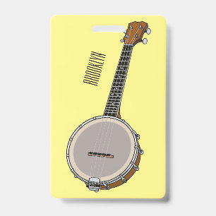 Banjo cartoon illustratie badge