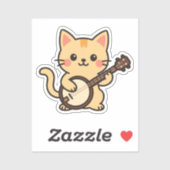 Banjo Cat Country Vibe Sticker (Vel)