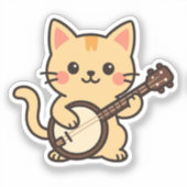 Banjo Cat Country Vibe Sticker (Voorkant)