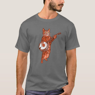 Banjo Cat. Funny Bluegrass Country Folk Music Vint T-shirt