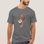 Banjo Cat. Funny Bluegrass Country Folk Music Vint T-shirt (Voorkant)