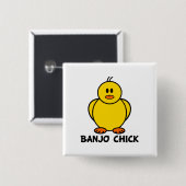 Banjo Chick Vierkante Button 5,1 Cm (Voorkant /achterkant)
