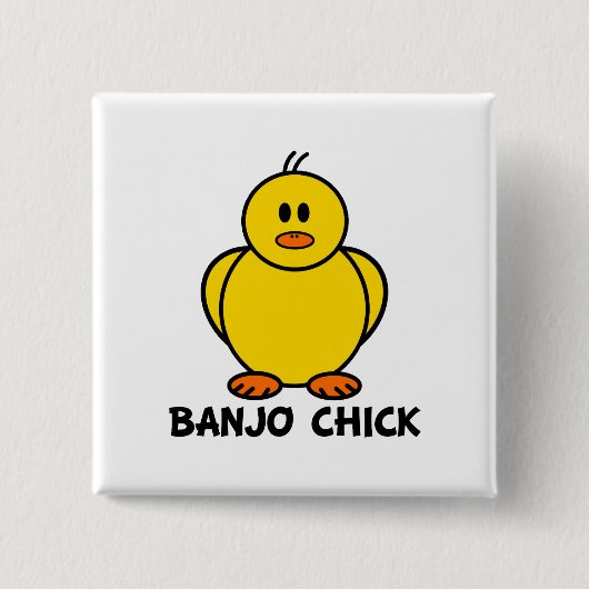 Banjo Chick Vierkante Button 5,1 Cm (Voorkant)