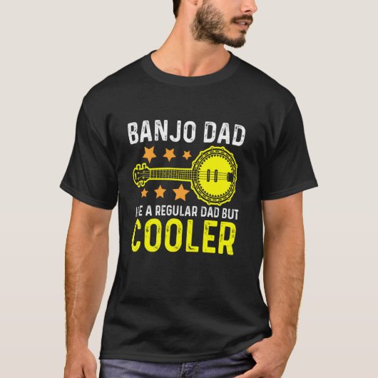 Banjo Dad Stringband Acoustic Instruments Guitar T-shirt (Voorkant)