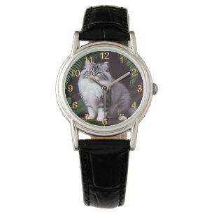 Banjo de Perzische: een pluizig grijs en wit genot Horloge