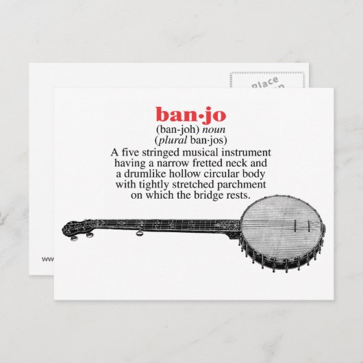 Banjo Definition Briefkaart (Voorkant / Achterkant)